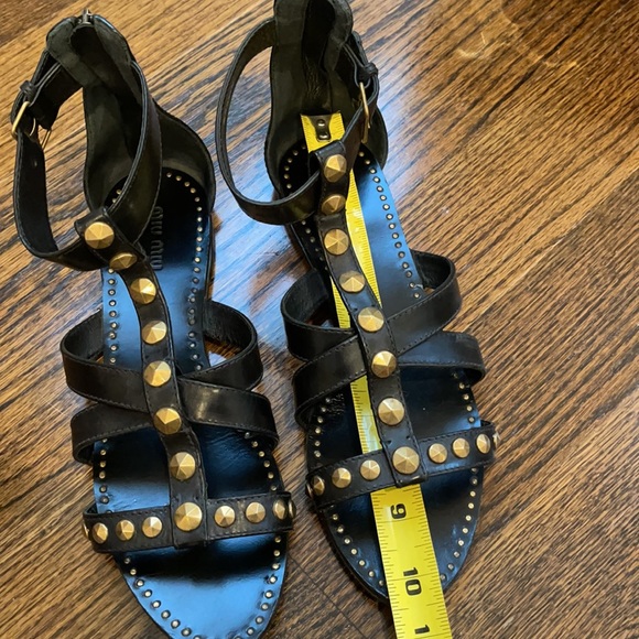 Miu Miu Studded Gladiator Sandals Sz 40 - Picture 6 of 10